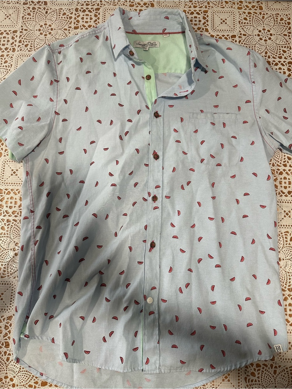 Sovereign Code Los Angeles Watermelon Print Button Up Shirt Mens Large